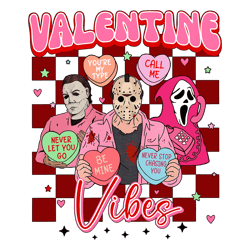 Valentine Vibes Horror Characters PNG