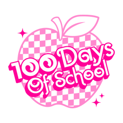 100 Days Of School Pink Apple SVG