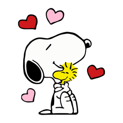 Hugging Snoopy Woodstock Valentine SVG
