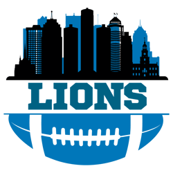 Nfl Lions Football Skyline SVG