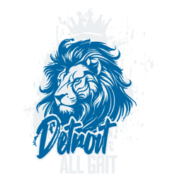 Detroit All Grit Lion Logo SVG