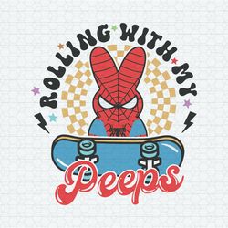 Funny Easter Superhero Rolling With My Peeps SVG