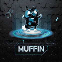 Retro Bluey Muffin Tron Light Cycle PNG