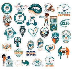 28 Files Miami Dolphins Bundle Team SVG, Miami Dolphins Lovers SVG, Dolphins Fans SVG