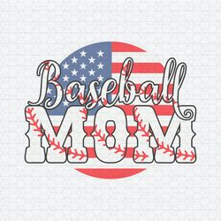 Retro Baseball Mom USA Flag SVG