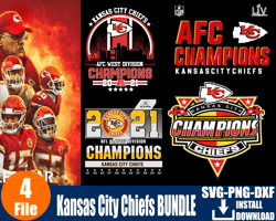 4 Files Kansas City Chiefs Champions 2021 Svg Bundle