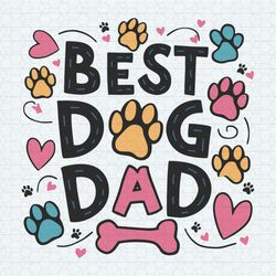 Retro Best Dog Dad Cute Fathers Day SVG