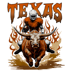 Vintage Texas Longhorns Football Skeleton PNG