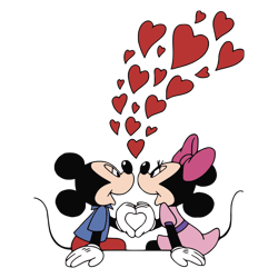 Mickey Disney World Ears Valentines Day Hearts SVG