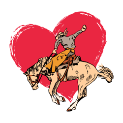 Cowboy Rodeo Bucking Love Heart SVG