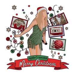 Retro Taylors Version Merry Christmas Png Download File