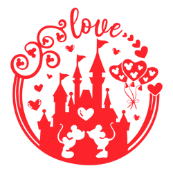 Retro Mickey Mouse Valentine Castle SVG