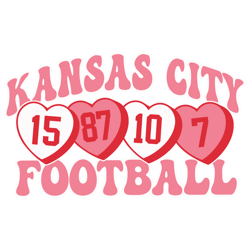 Kansas City Football Candy Hearts SVG