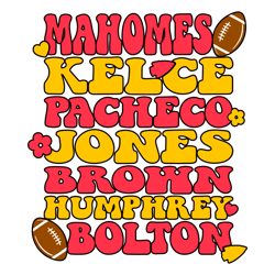 Mahomes Kelce Pacheco Chiefs Players SVG