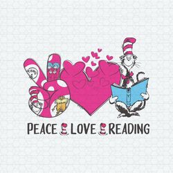 Retro Peace Love Reading Dr Seuss SVG
