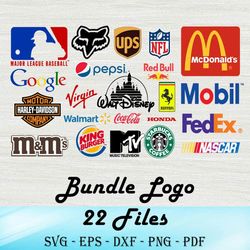 22 Files Logo SVG, Fashion Logo Bundle SVG, Mc Donalds Logp SVG, Pepsi Logo SVG