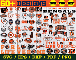 60 Designs Cincinnati Bengals Football Svg Bundle, Bengals Logo Svg, Bengals Girl Svg
