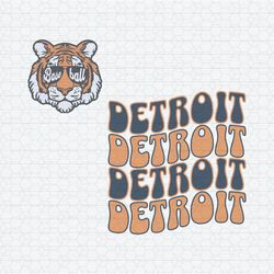 Retro Detroit Baseball Tiger Logo Mlb Team SVG