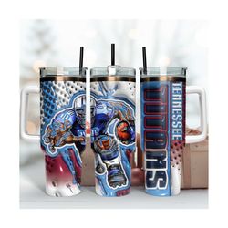 Tennessee Titans 3D Inflated Tumbler Wrap Png, Mascot 40oz Skinny Tumbler