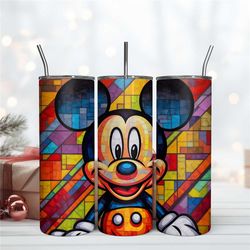 Mickey 3D Colorful Tumbler 20oz Digital Download Disney Mickey Wrap 20oz Png