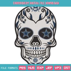 Skull Mandala Dallas Cowboys NFL Embroidery Design Download