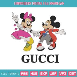 Vintage Couple Mickey Minnie Gucci Dripping Embroidery Design Download File