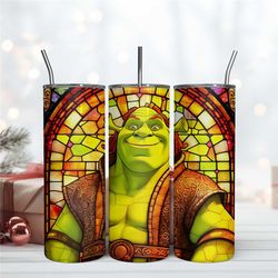 Stained Glass Shrek 20Oz Tumbler Wrap Design