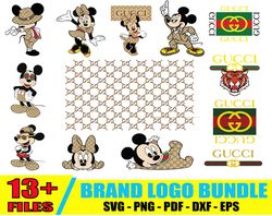 Disney Gucci Bundle Svg, Disney Bundle Logo, Fashion Logo Svg, Famous Brand Logo Svg