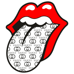 Rolling Lips Gucci Pattern Svg, Logo Pattern Svg