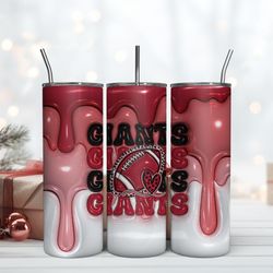 New York Giants Inflated Puff Skinny Tumbler 20Oz, Football Tumbler Straight and Tapered