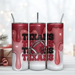 Houston Texans Inflated Puff Skinny Tumbler 20Oz, Football Tumbler Straight and Tapered