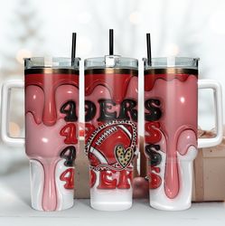 San Francisco 49ers Inflated Puff Skinny Tumbler 40Oz, Football Tumbler Straight and Tapered