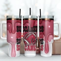 Tampa Bay Buccaneers Inflated Puff Skinny Tumbler 40Oz, Football Tumbler Straight and Tapered