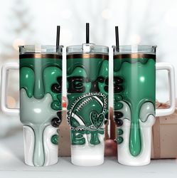 New York Jets Inflated Puff Skinny Tumbler 40Oz, Football Tumbler Straight and Tapered