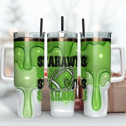 Seattle Seahawks Inflated Puff Skinny Tumbler 40Oz, Football Tumbler Straight and Tapered