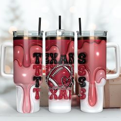 Houston Texans Inflated Puff Skinny Tumbler 40Oz, Football Tumbler Straight and Tapered