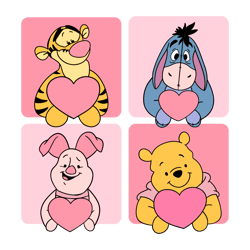 Piglet Valentines Day Pooh Bear And Friends SVG