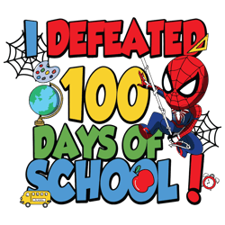 Spiderman I Defeated 100 Days Of School SVG