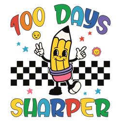 100 Days Sharper Cute Pencil SVG