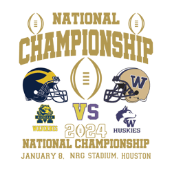National Championship 2024 Michigan Vs Washington SVG