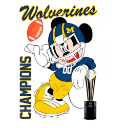 Mickey Michigan Wolverines National Champions PNG