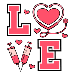 Retro Love Nurse Valentines Day SVG