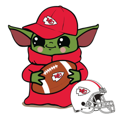 Baby Yoda Chiefs Football Helmet SVG