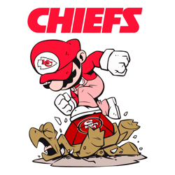 Mario Chiefs Stomps On San Francisco 49ers SVG