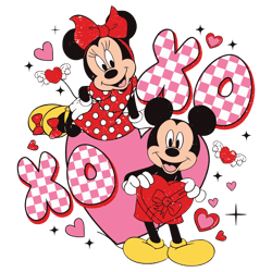 Mickey Minnie Mouse Couple Xoxo Heart SVG