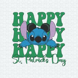 St Patrick's Day Cute Stitch SVG