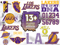 13 Files Los Angeles Lakers Svg Bundle, LA Lakers Svg, Lakers Logo Svg