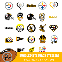 24 Files Pittsburgh Steelers Svg Bundle, Steelers Logo Svg, NFL Lovers Svg