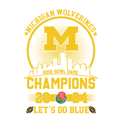 Michigan Wolverines Lets Go Blue Champions SVG