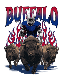 Vintage Buffalo Bills Football Skeleton PNG